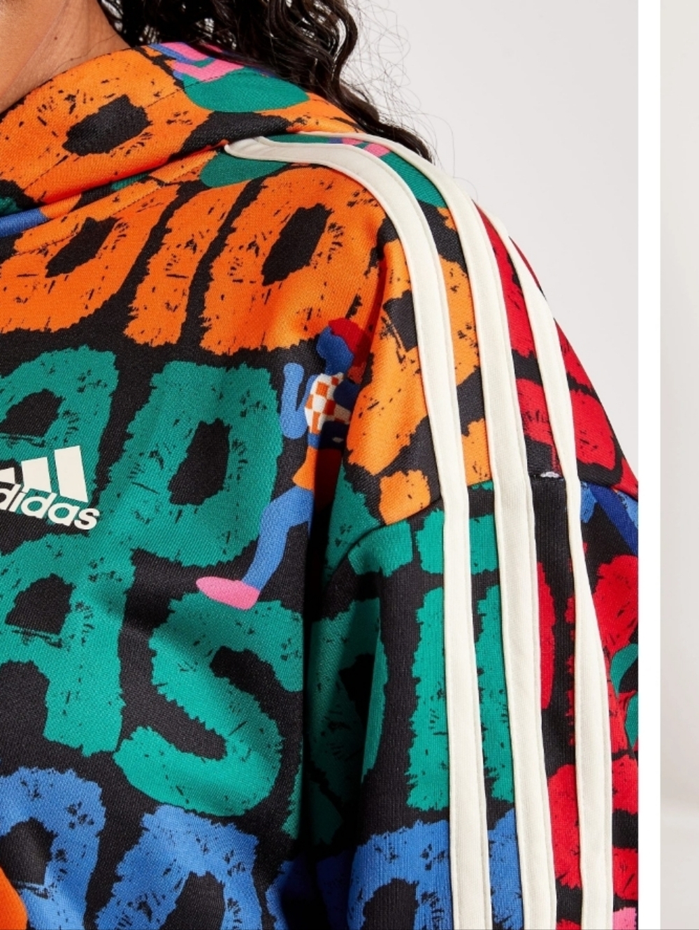 Farm Rio x Adidas Cropped Hoodie & Shorts Set – Colorful 3-Stripes (Worn Once) - Picture 2 of 5